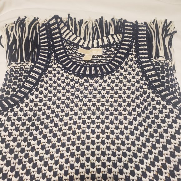 New Michael Kors Navy Blue Sweater Dress with fringe bottom - Picture 13 of 13